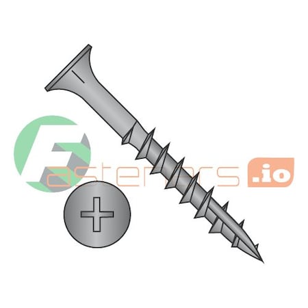 Newport Fasteners Wood Screw, #8, 1 in, Black Oxide Steel Flat Head Phillips Drive, 10500 PK 297974